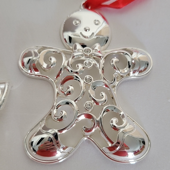 LENOX SILVER PLATED CHRISTMAS ORNAMENTS-SET (8 PIECE SET) - Picture 5 of 12